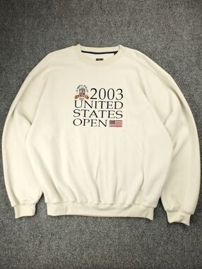 Vintage 2003 US Open Golf Sweatshirt Large Fleece Pullover Sweater Jim Furyk Y2K